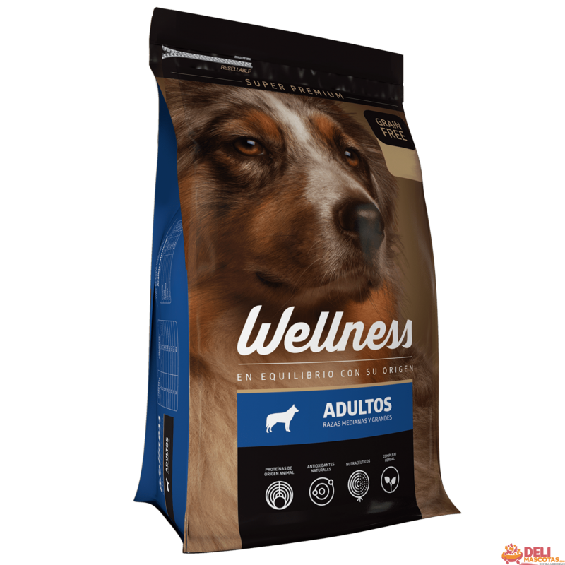 WELLNESS ADULTO DOG RMG GRAIN FREE